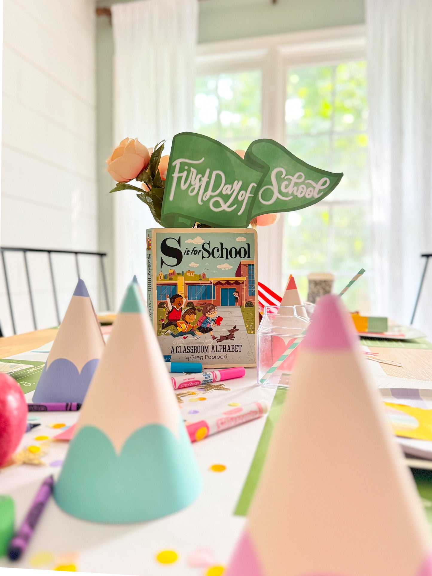Set de fiesta imprimible para la vuelta al cole con la escuela