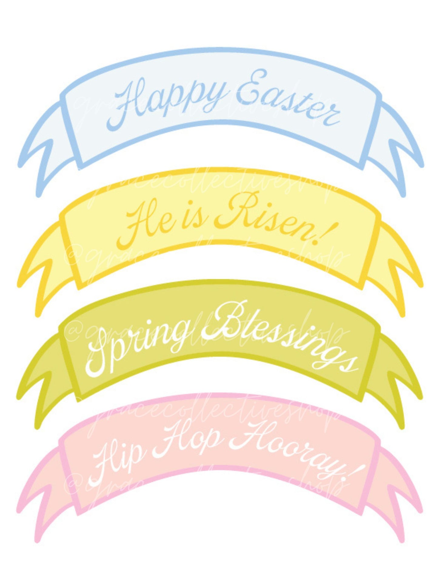Easter Cottage Tags + Pennant Flags 25 | Printable Set
