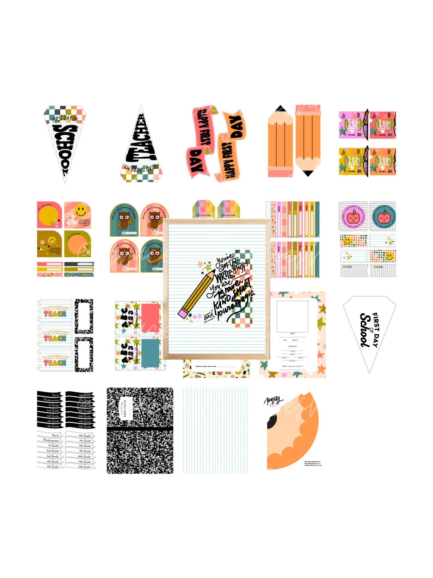 Bold Back to School | Printable Party Set