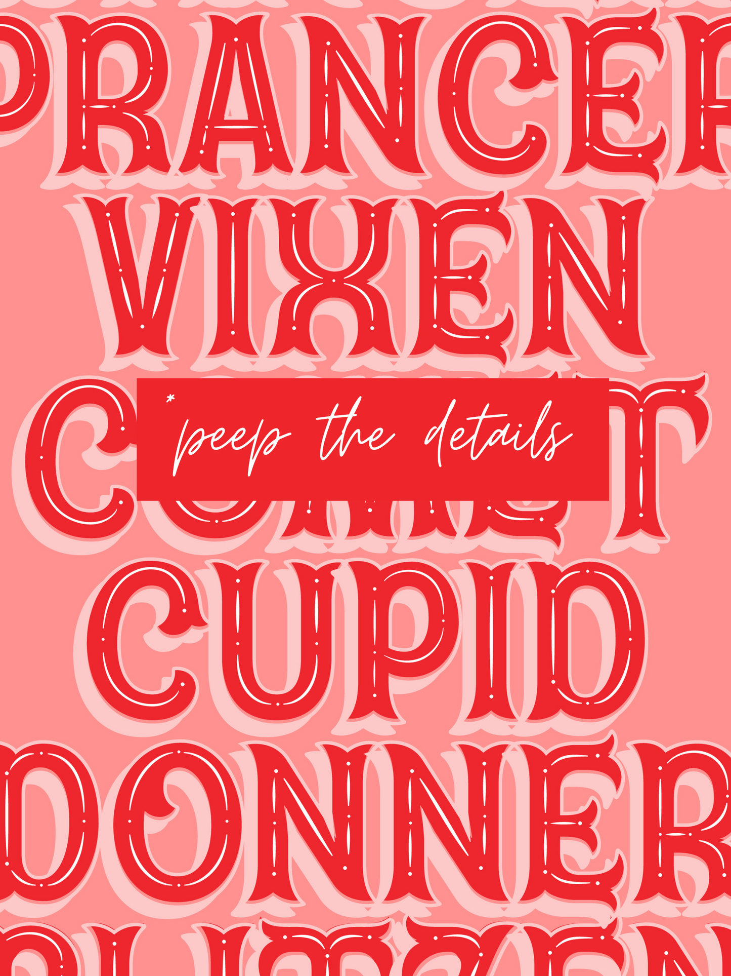 Reindeer Names Vintage Set | Printable Art