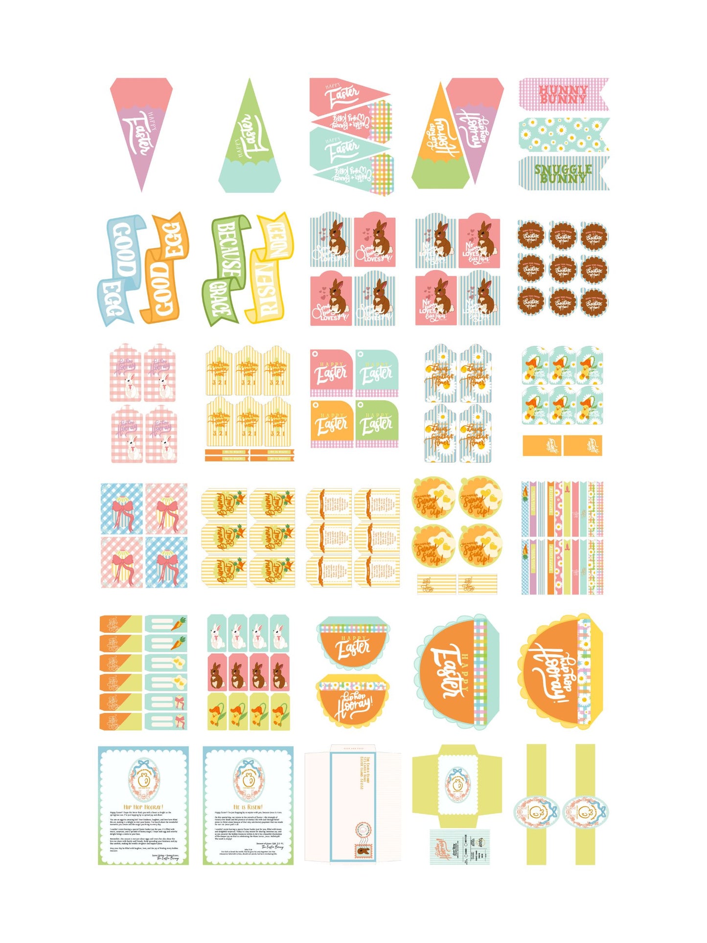 Easter Tags + Flags 24| Printable Set