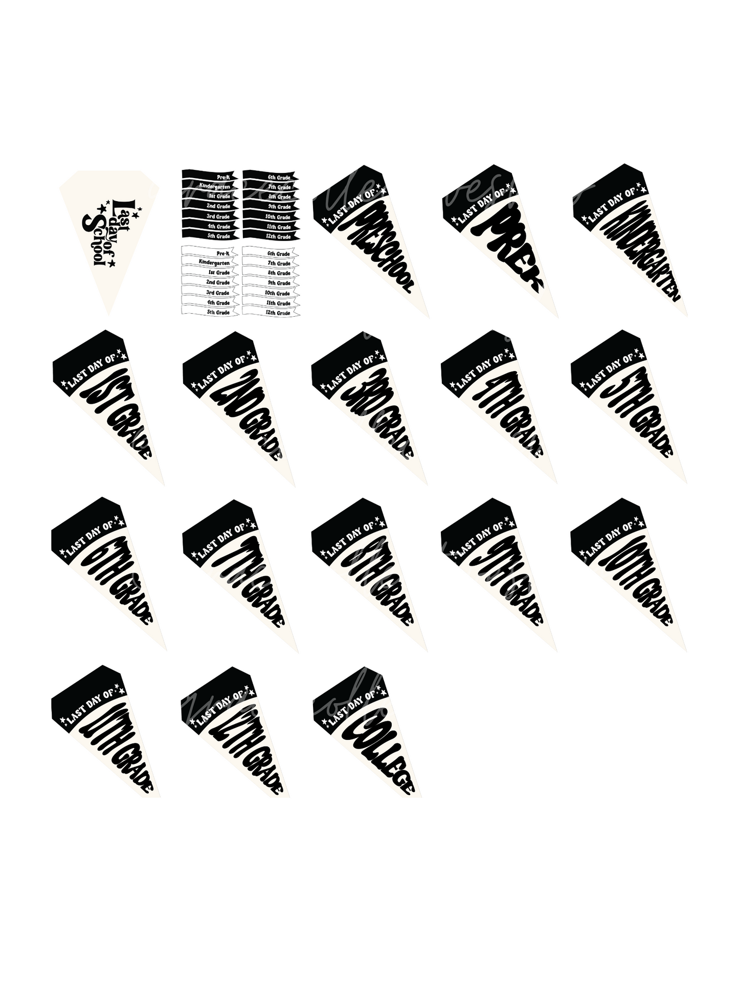 Last Day of School Classic | Pennant Printable Set