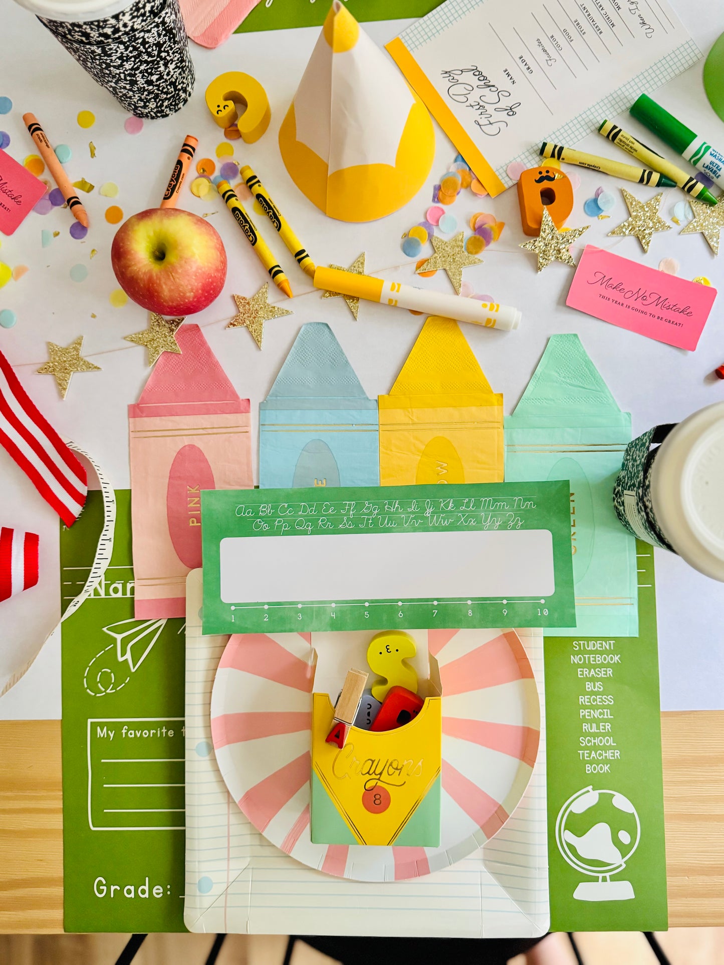 Set de fiesta imprimible para la vuelta al cole con la escuela