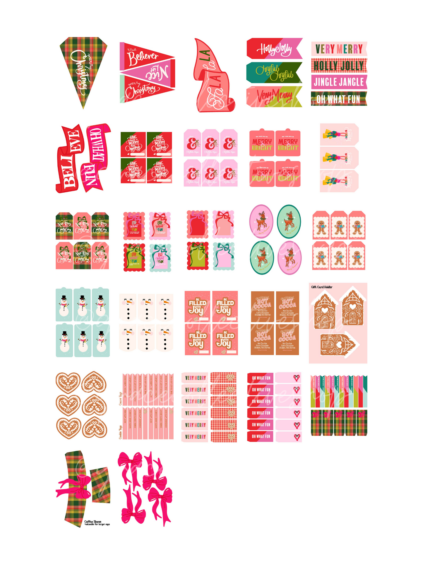 Merry + Bright | Christmas Printable Party Set