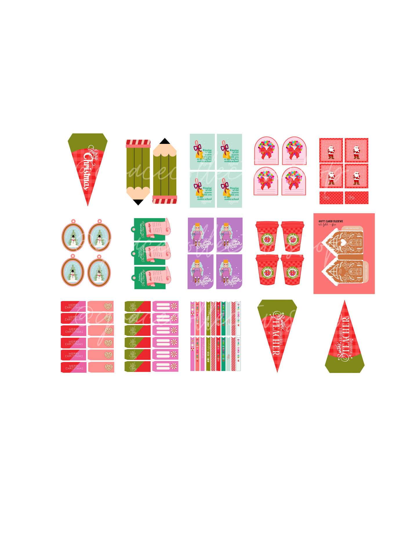 Merry Teachmas Christmas Tags for Teachers and Staff | Printable Set