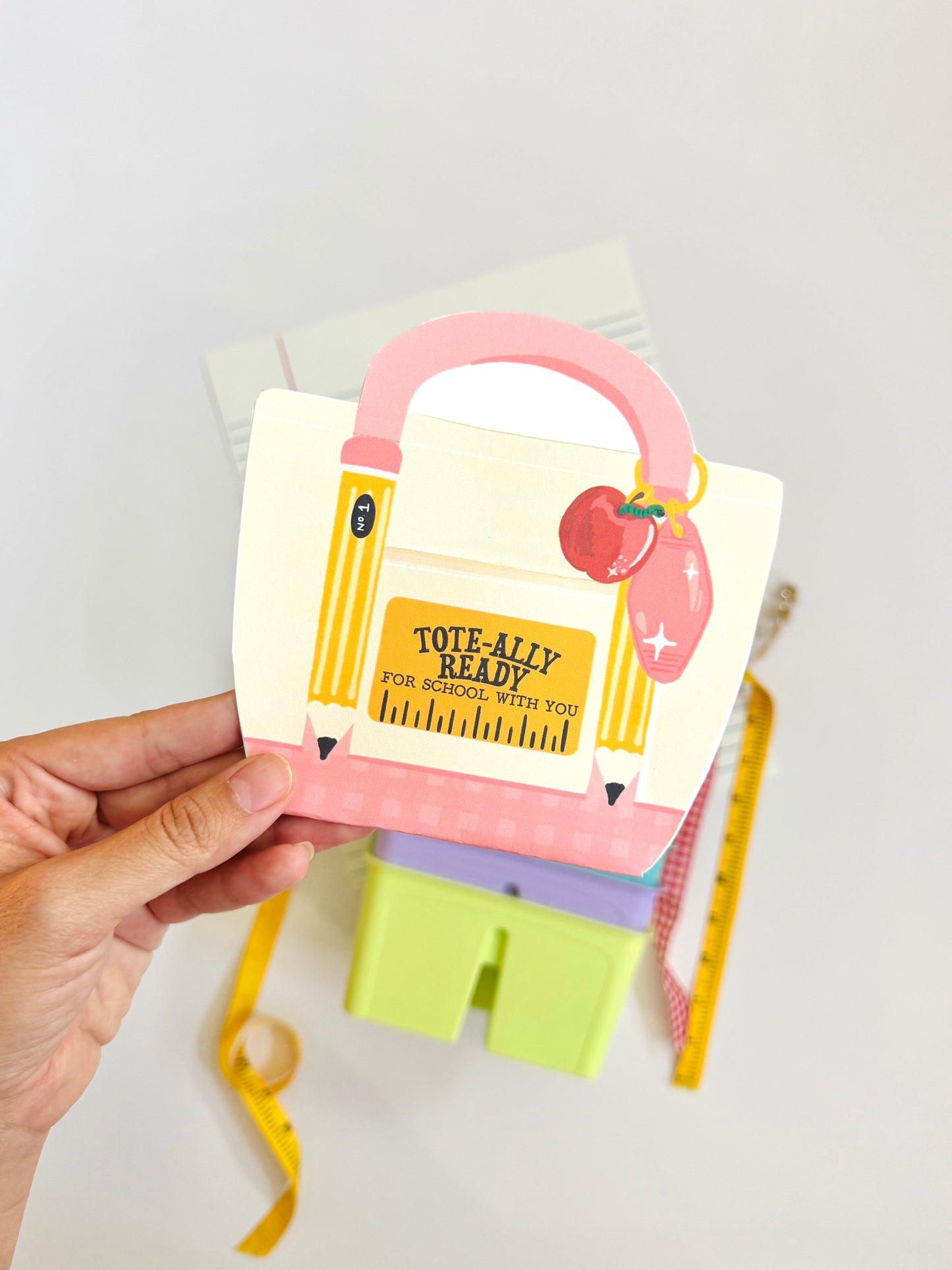 Totally Excited for the School Year Tote Gift Card Holder β Printable