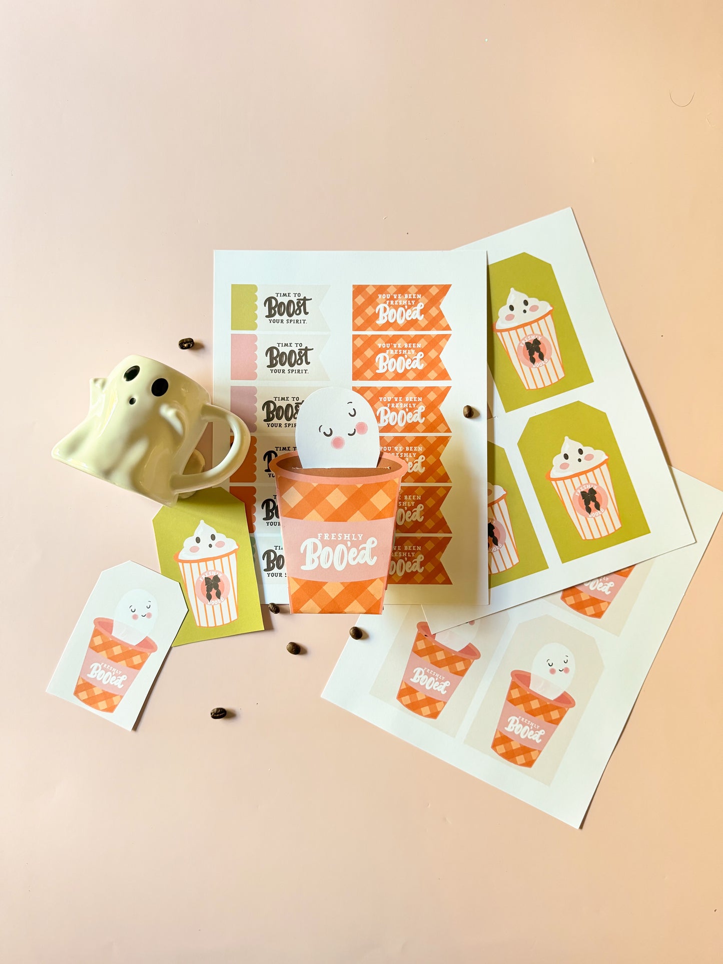 Freshly Boo'ed Coffee Halloween Tags | Printable Collab with @addiegtaylor