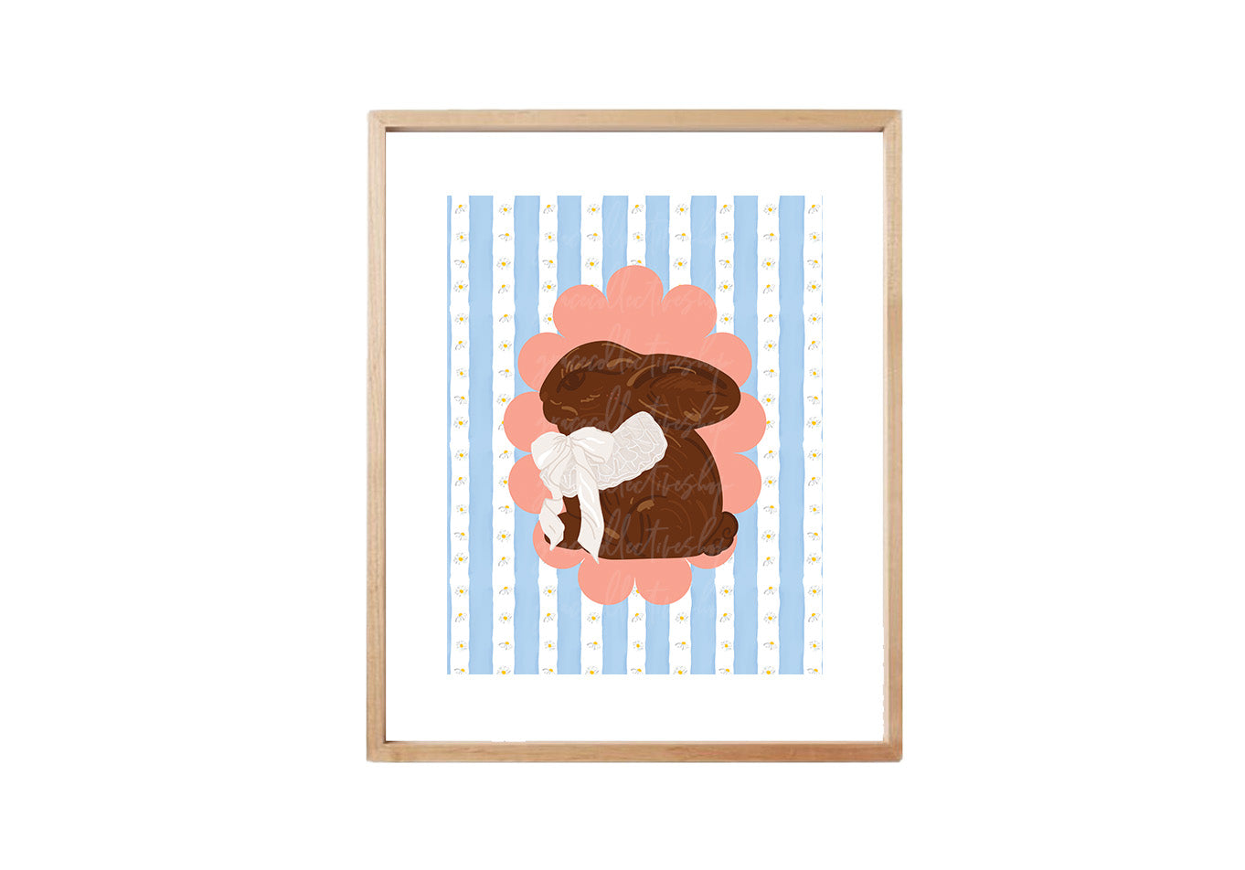 Ruffled Chocolate Bunny| Easter Cottage Printable Art