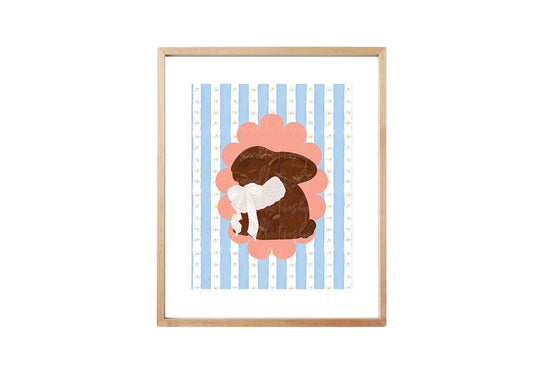 Ruffled Chocolate Bunny| Easter Cottage Printable Art