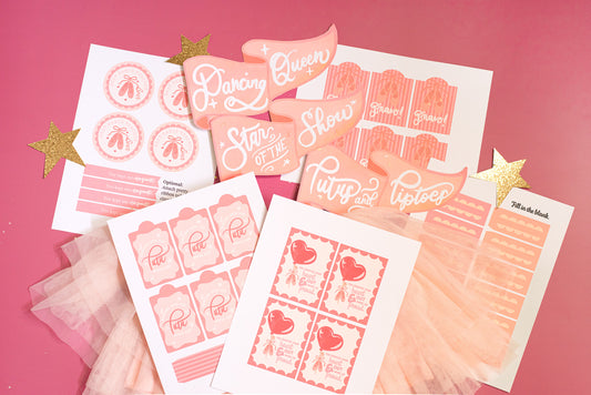Whimsical Ballerina Dance Recital Printables | Pennant Flags & Gift Tags for Friends + Teacher