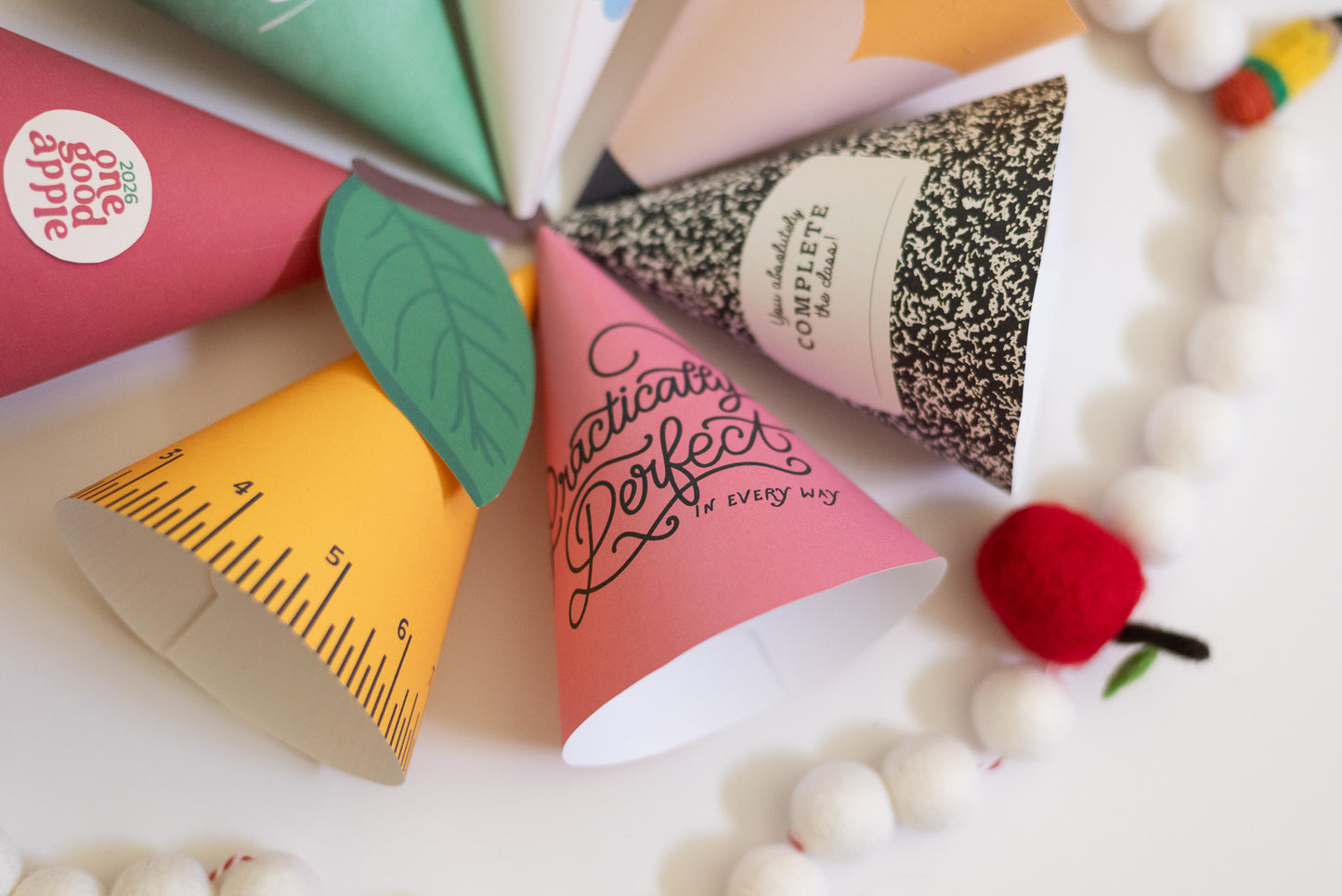 Back to School Party Hats Printable – School Supply Set | 7 Designs