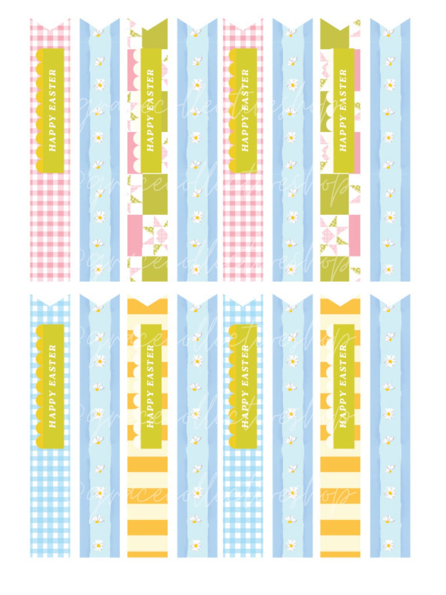 Easter Cottage Tags + Pennant Flags 25 | Printable Set