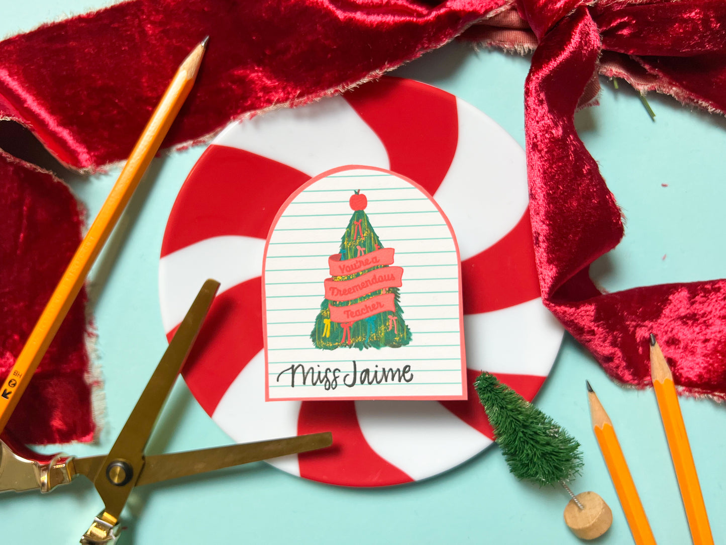 Teacher + Classmate Christmas Gift Tag Set | Printable Collab with @kristensellentin