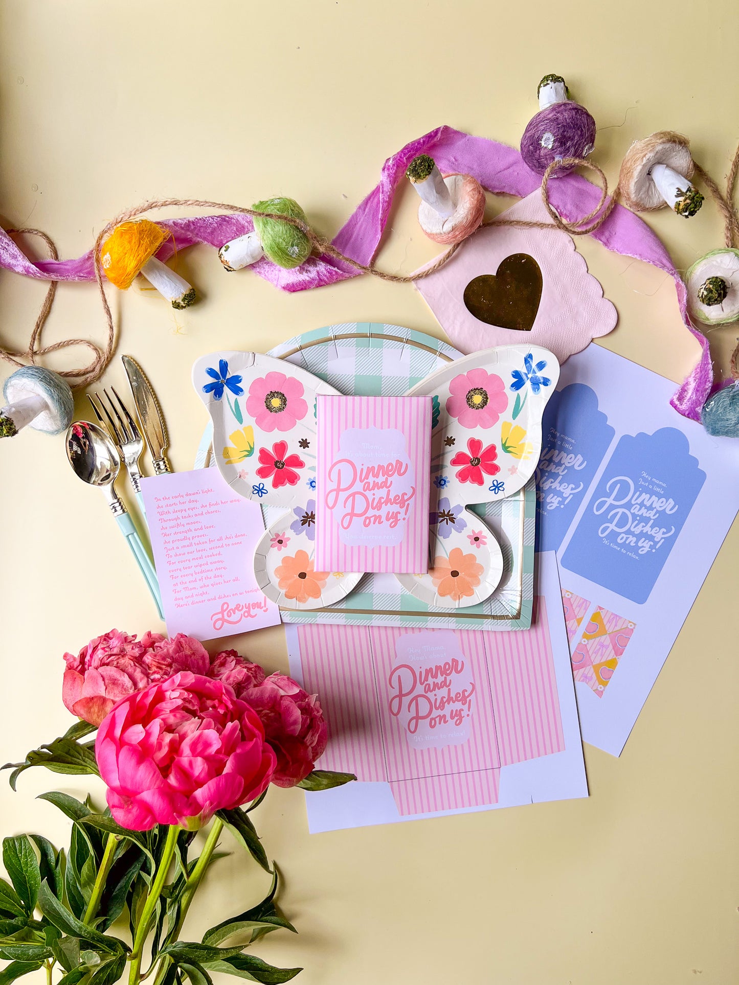 Dinner and Dishes for Mom | Mini Printable Set