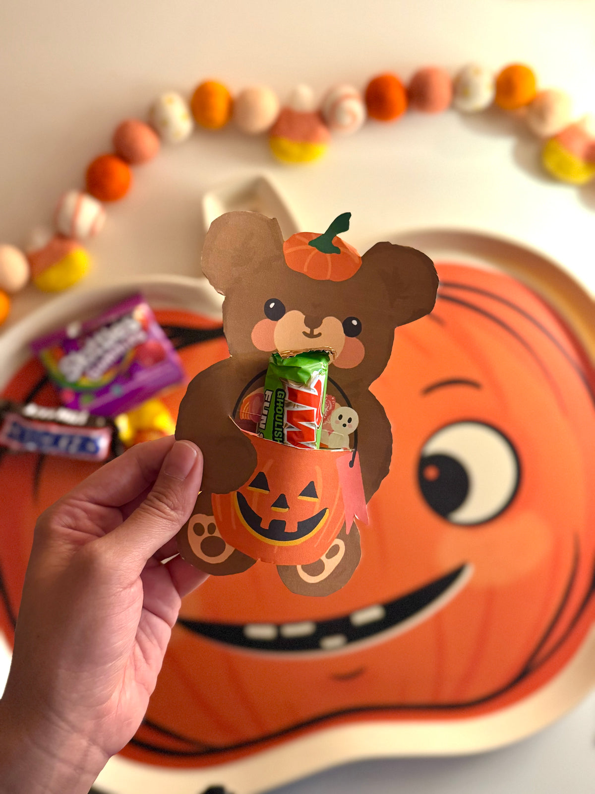 Halloween Teddy Bear Gram Card Printable | Candy & Gift Card Holder