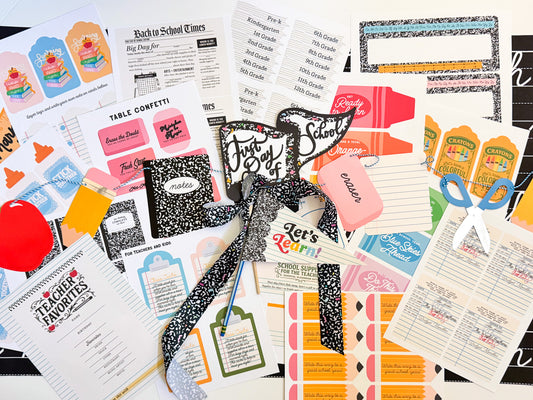 Nostalgic Back to School | Printable Party Set