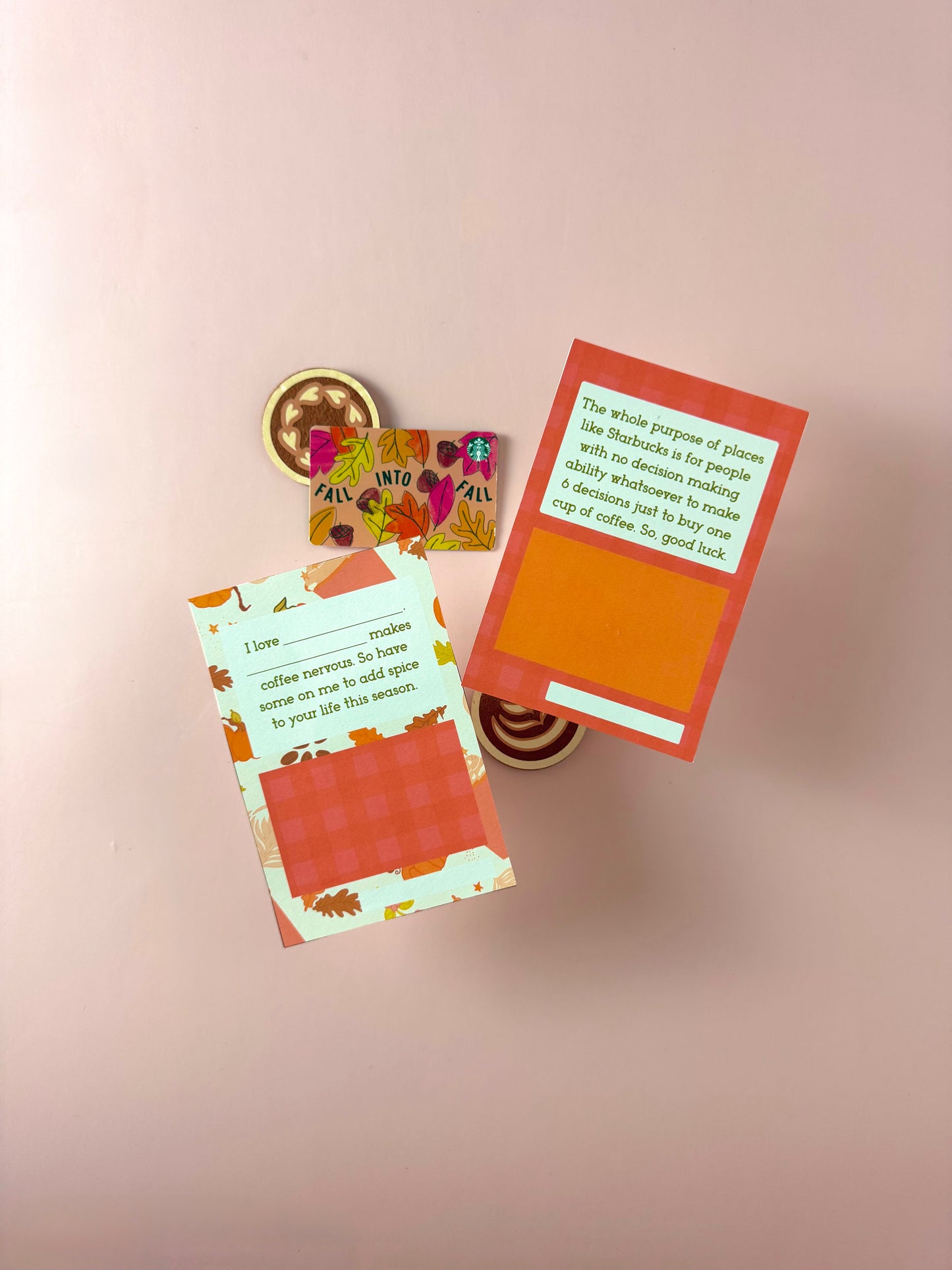 Fall Coffee Gift Card Holder Printable Set