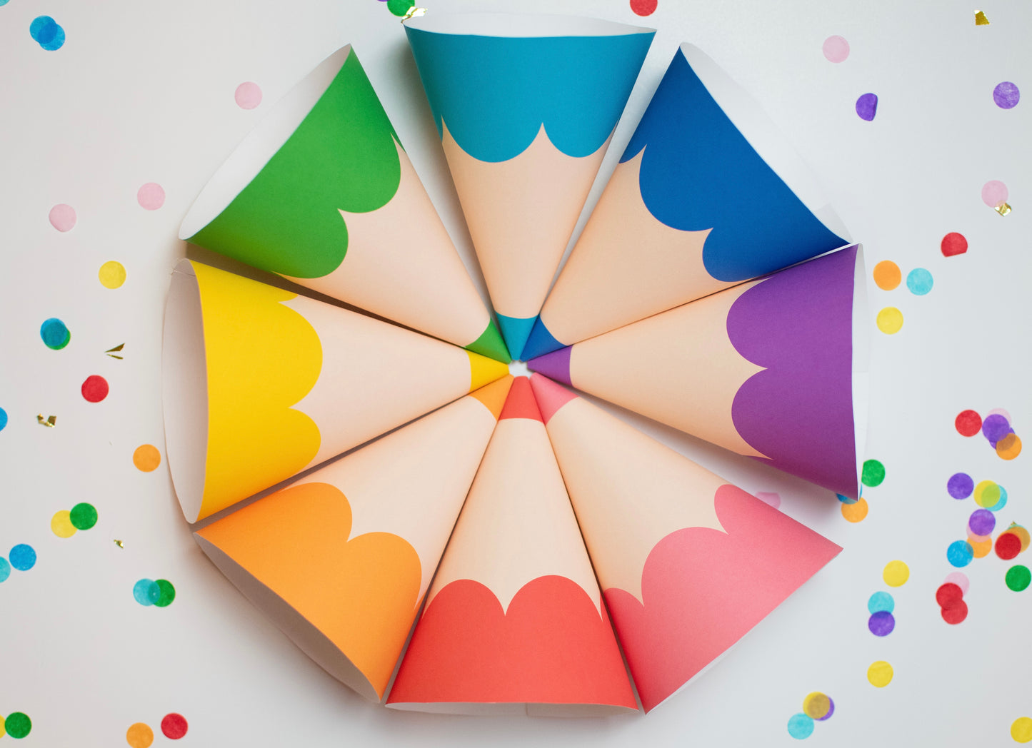 Classic Color Pencils Party Hat | Printable Set