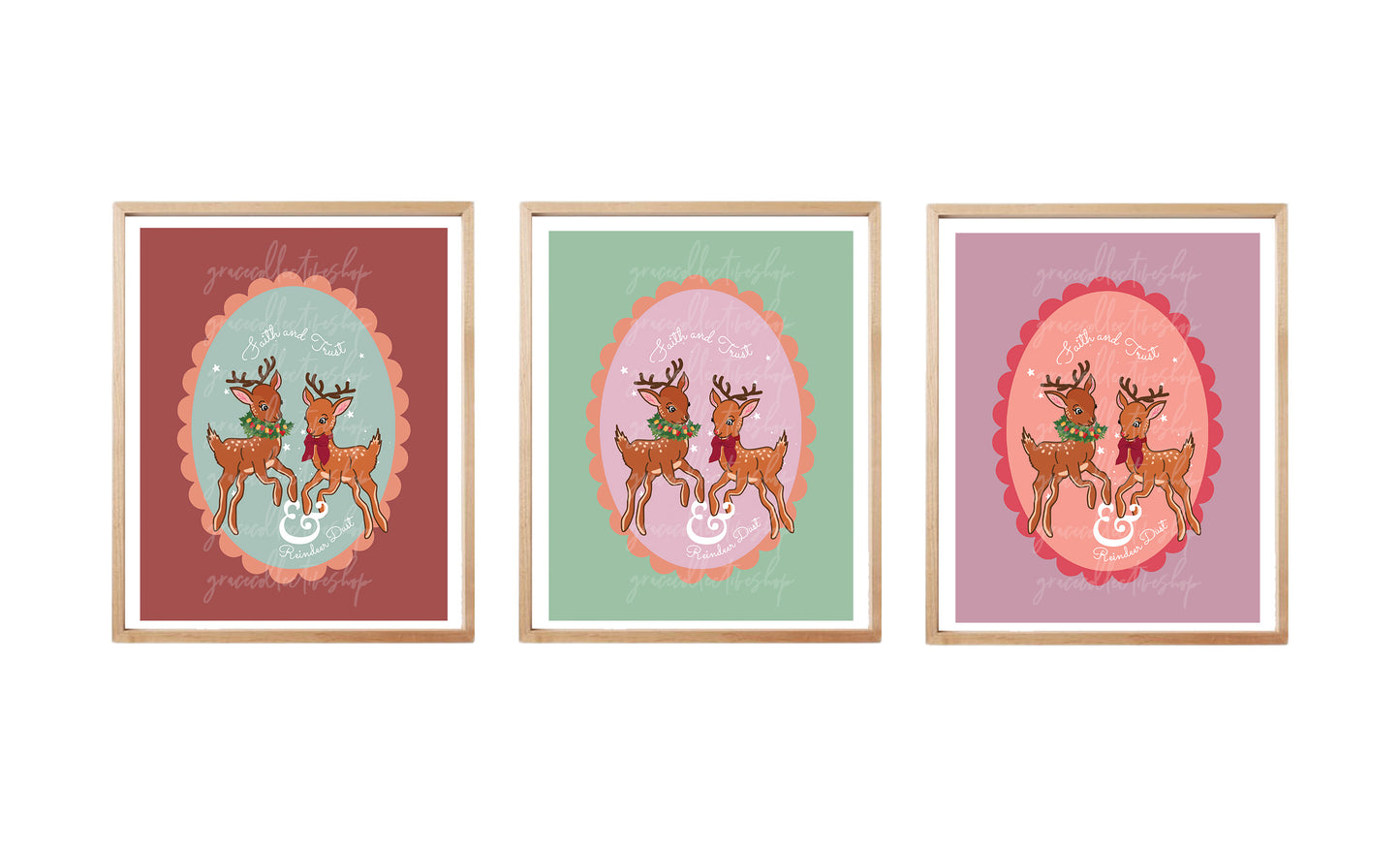 Faith, Trust, and Reindeer Dust | Christmas Printable Art