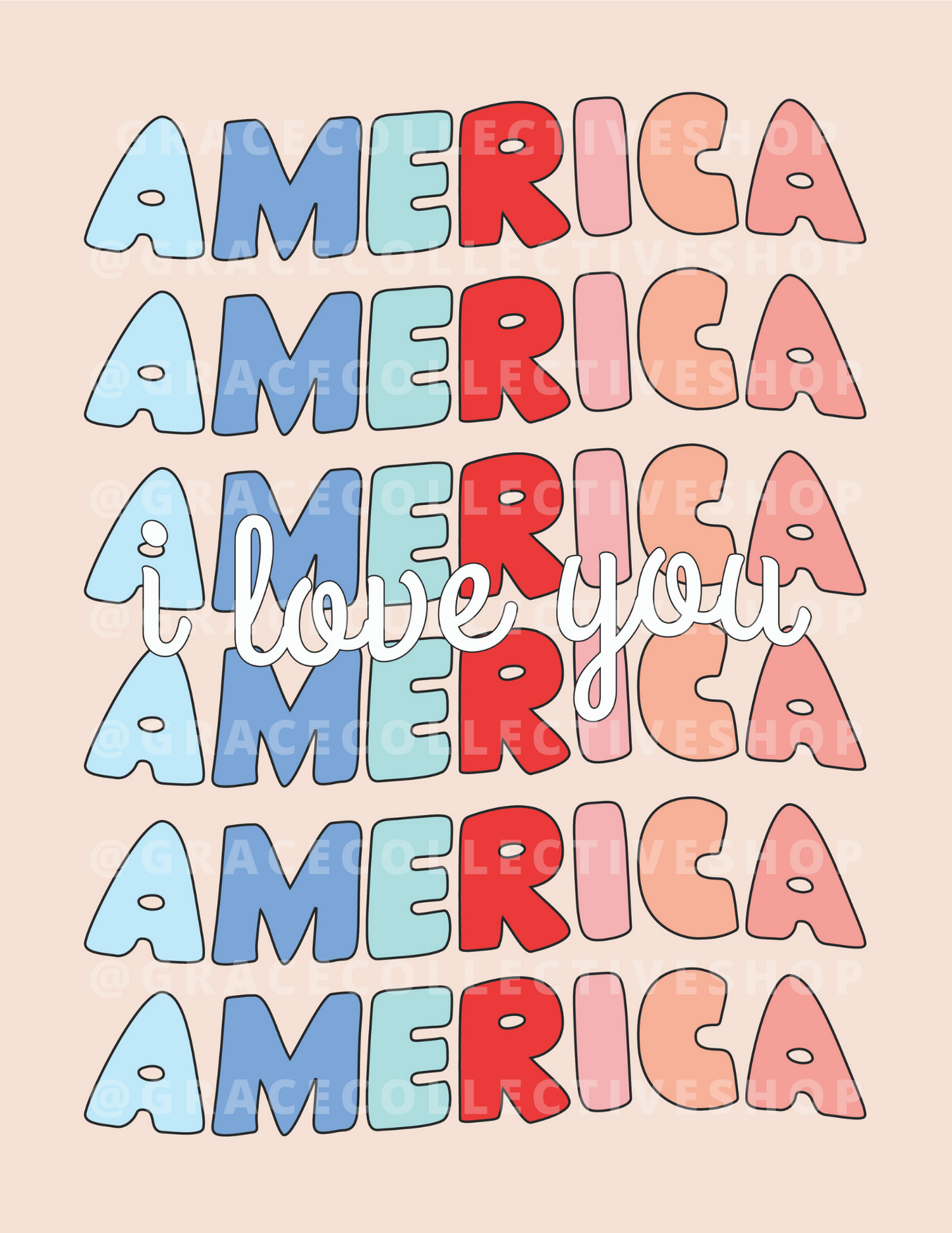 America, I Love You | Fourth of July Printable Party Set