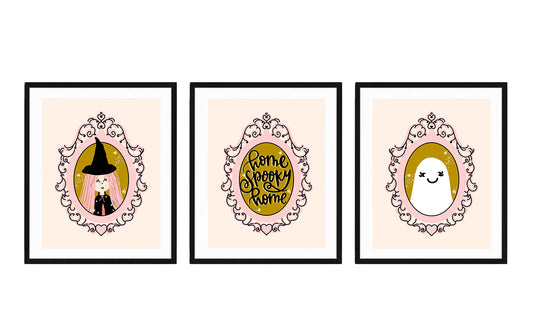 Halloween Character Home (Gold+Pink) | Printable Art