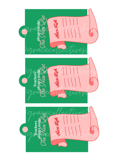 Merry Teachmas Christmas Tags for Teachers and Staff  | Printable Set