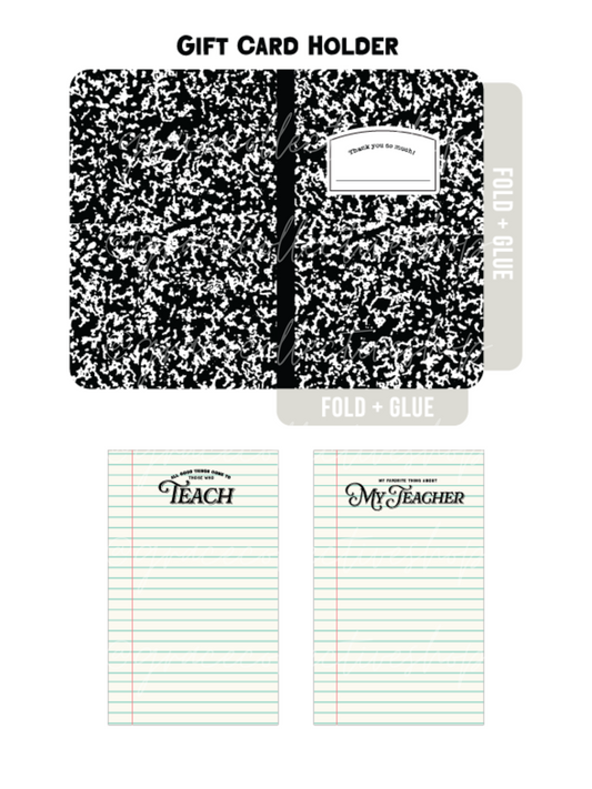 Composition Book Gift Card Sleeve | Members Exclusive Printable