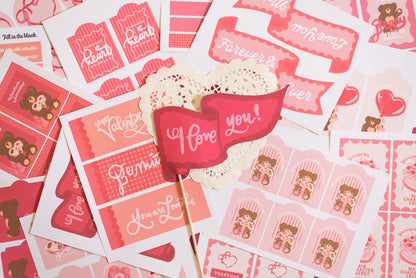 Beary Sweet Valentines | Printable Valentine's Cards Set