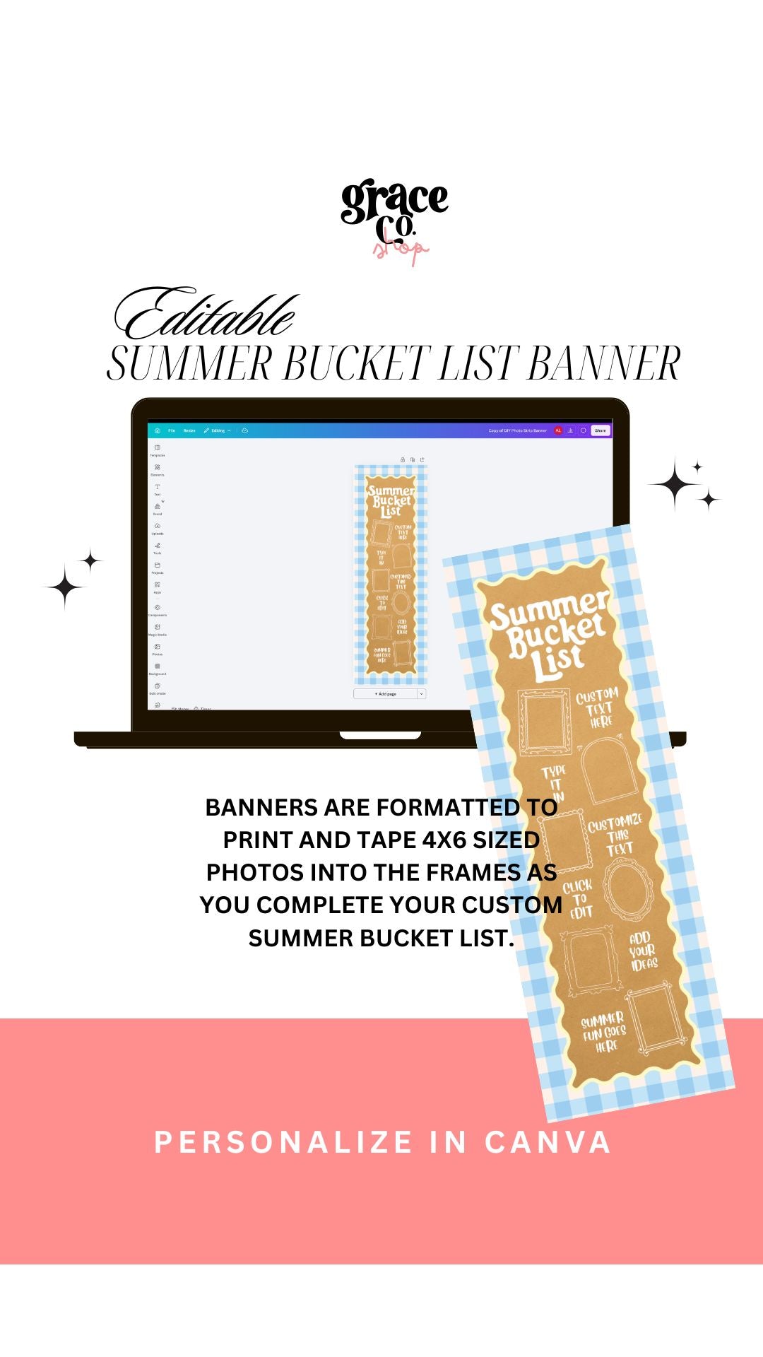 Mini marco de fotos | Plantilla para manualidades DIY