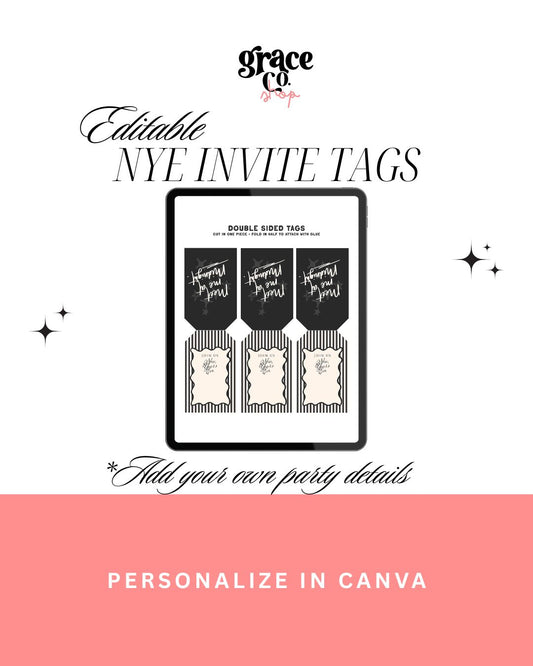 Editable New Years Eve Invitation Tag | DIY Template