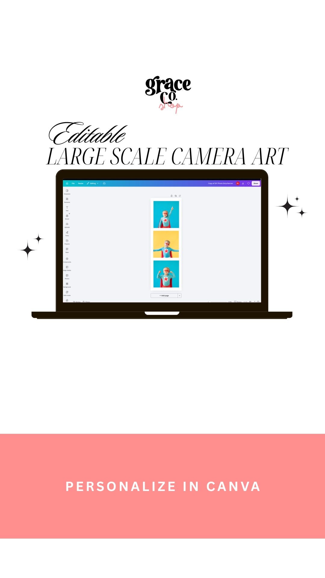 Large Scale Instant Camera Art | DIY Craft Template