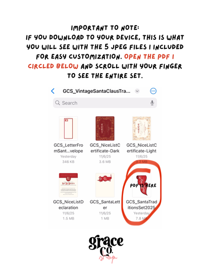 Vintage Santa Tradition Set | Printable Activity Set