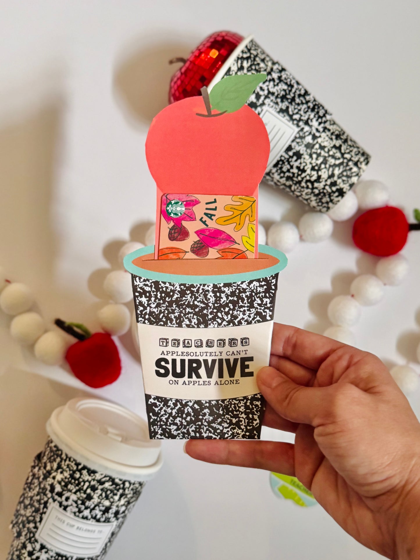 Apple & Coffee Gift Card Holder Printable | Teacher Gift, Back to School | Printable Collab with @addiegtaylor