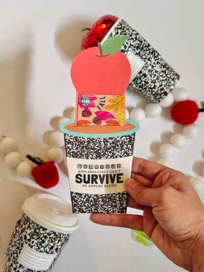 Apple & Coffee Gift Card Holder Printable | Teacher Gift, Back to School | Printable Collab with @addiegtaylor