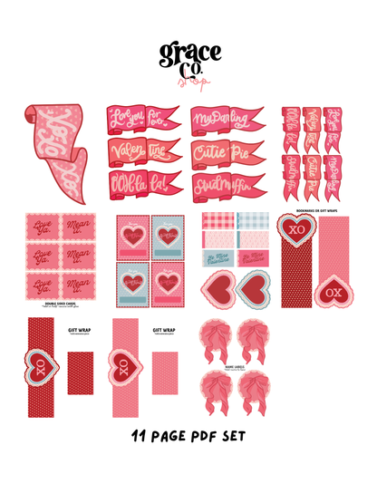 Doily Vintage Lace Valentines | Printable Valentine Card and Party Set