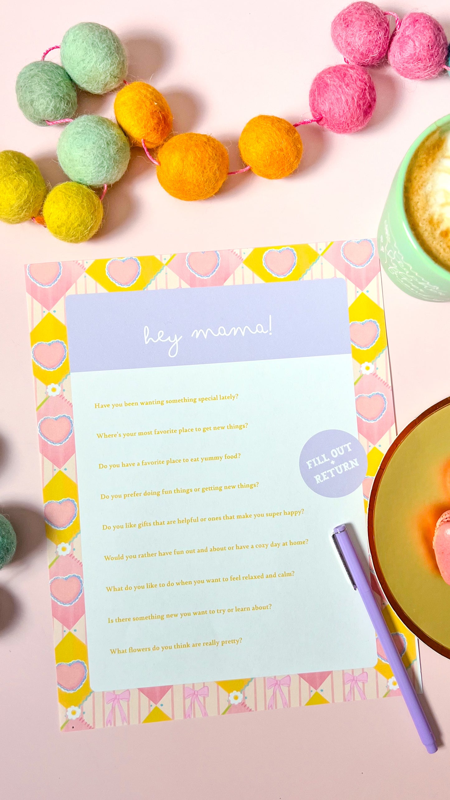 Pre-Mother's Day Questionnaire | Printable Page
