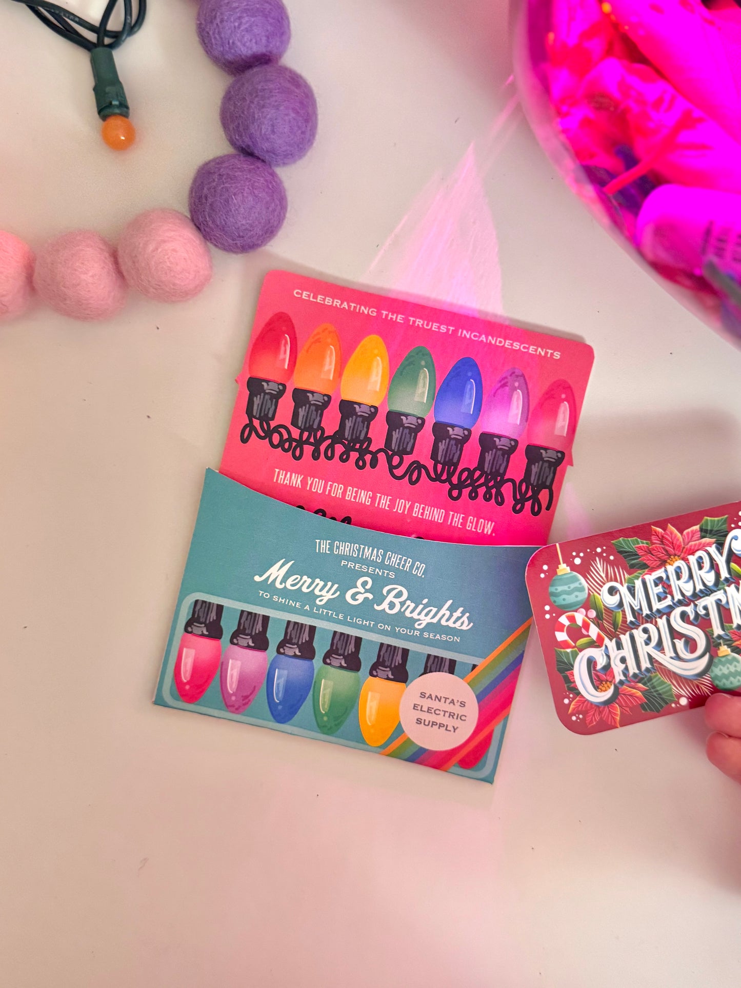 Retro Vintage Christmas Light Gift Card Holder | Christmas Printable