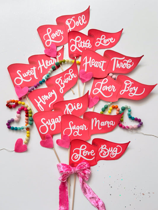 Valentine's Day Family Pennant Flags | Mini Printable Set