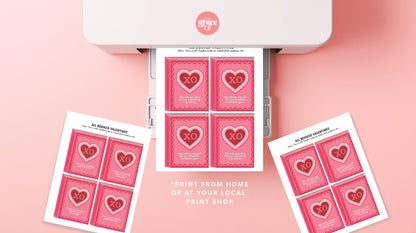 All Booked Up! | Book Themed Valentine Card Printable Set