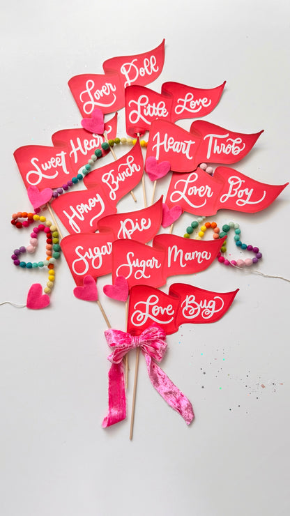 Valentine's Day Family Pennant Flags | Mini Printable Set