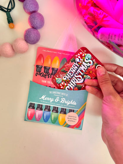 Retro Vintage Christmas Light Gift Card Holder | Christmas Printable