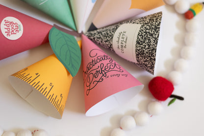 Back to School Party Hats Printable – School Supply Set | 7 Designs