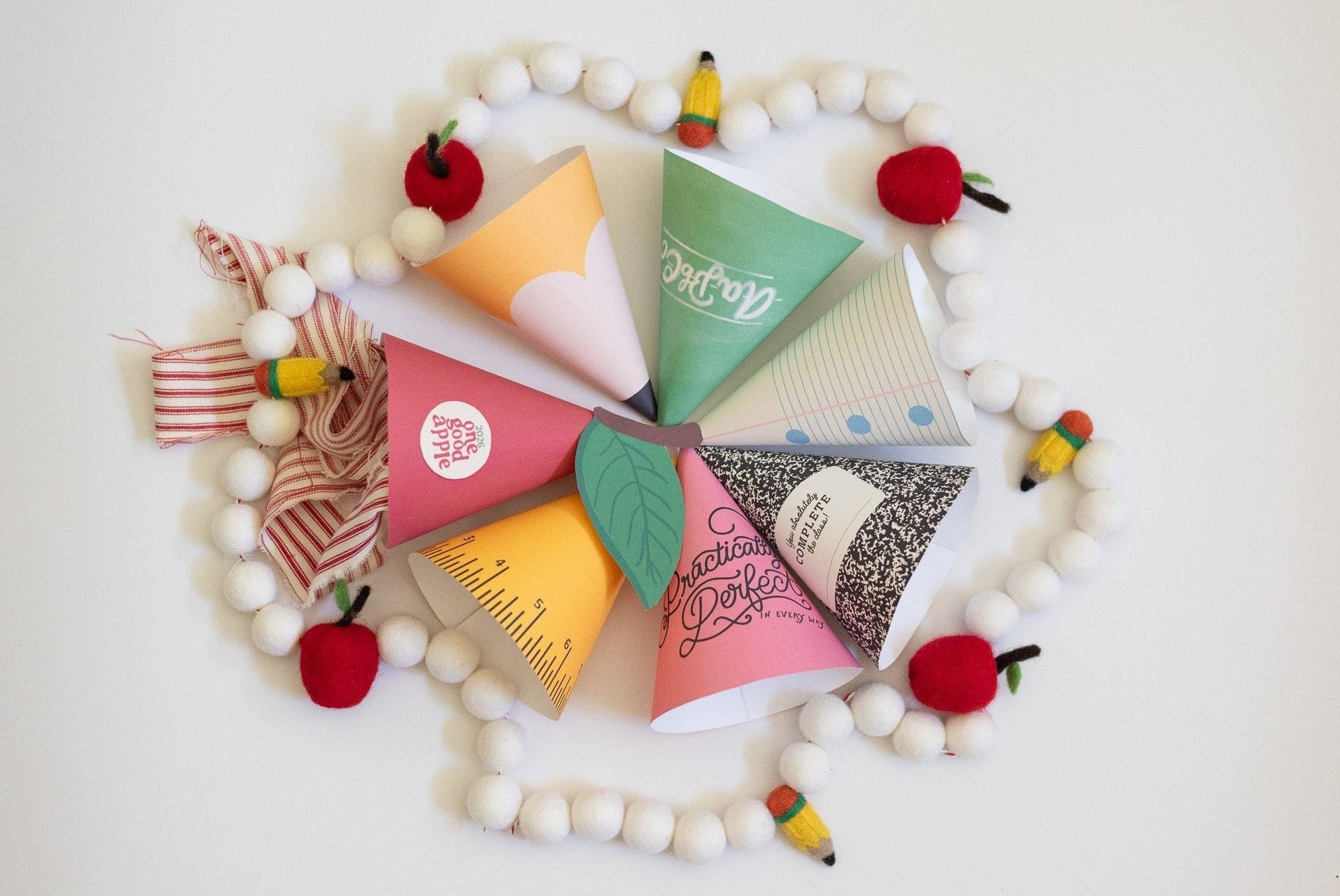 back to school first day printable party hat set