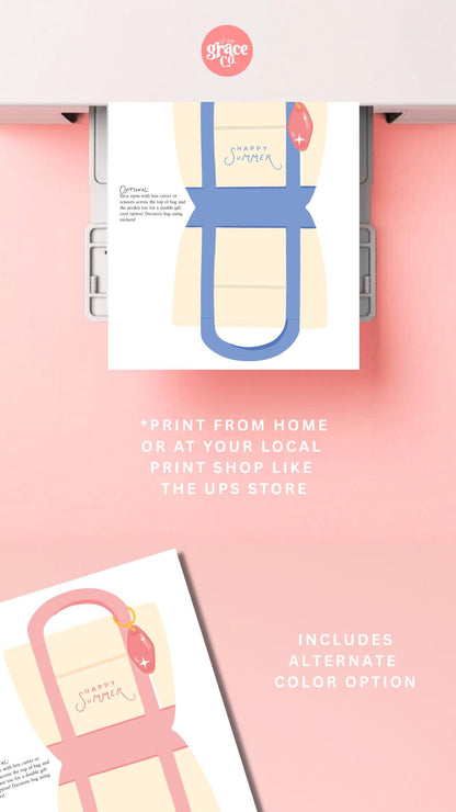 Summer Tote | Printable Gift Card Holder