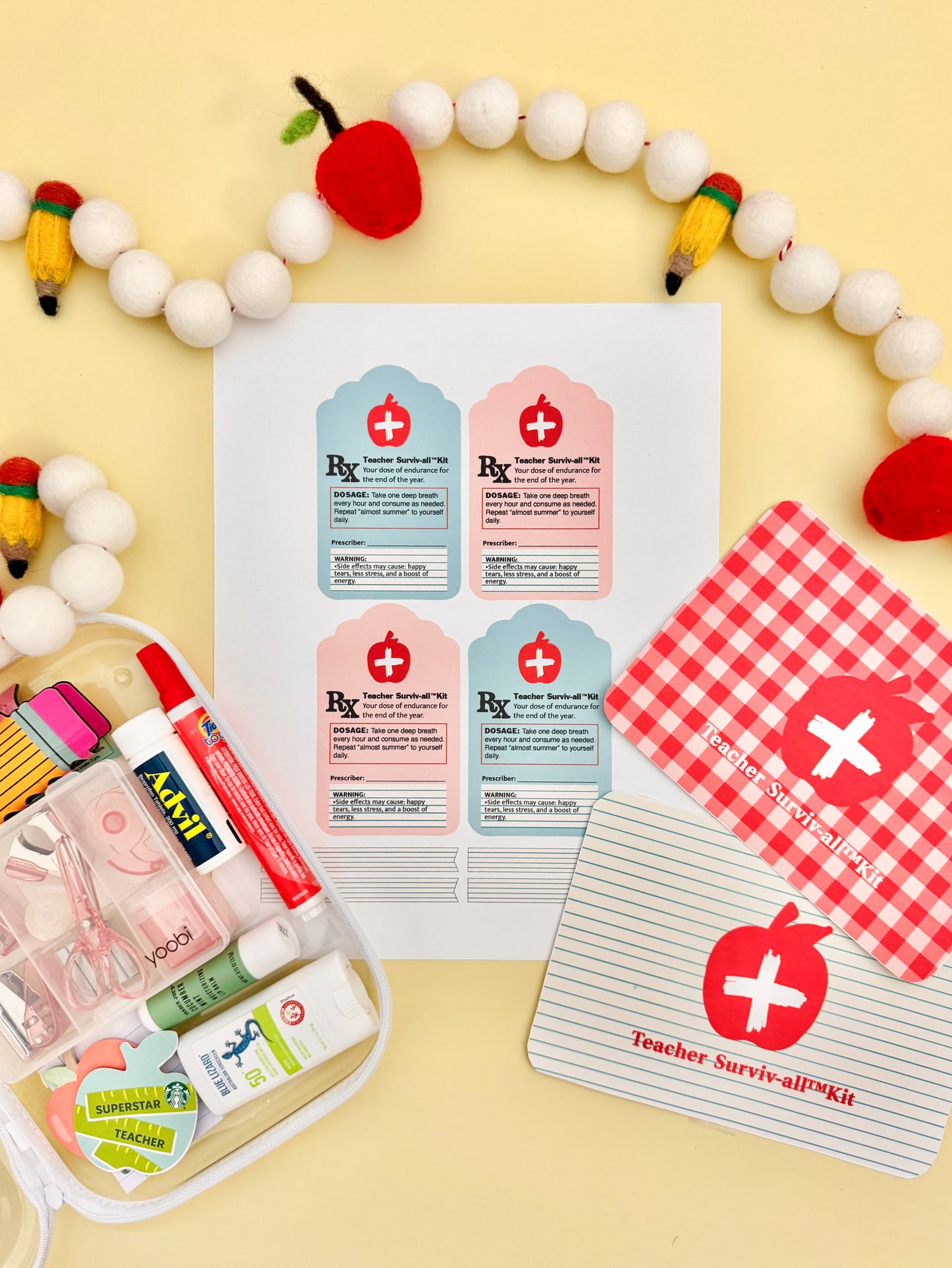 End of the Year Teacher Survival Kit | Printable Teacher Appreciation Gift Tags