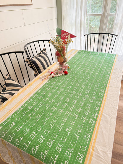 Printable A-Z Alphabet Chalkboard Table Runner Banner – Back to School