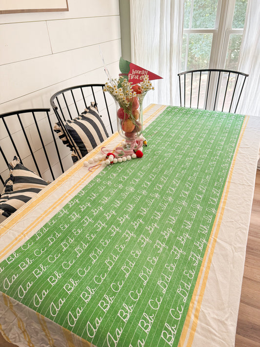 Printable A-Z Alphabet Chalkboard Table Runner Banner – Back to School