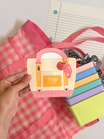 Totally Excited for the School Year Tote Gift Card Holder – Printable
