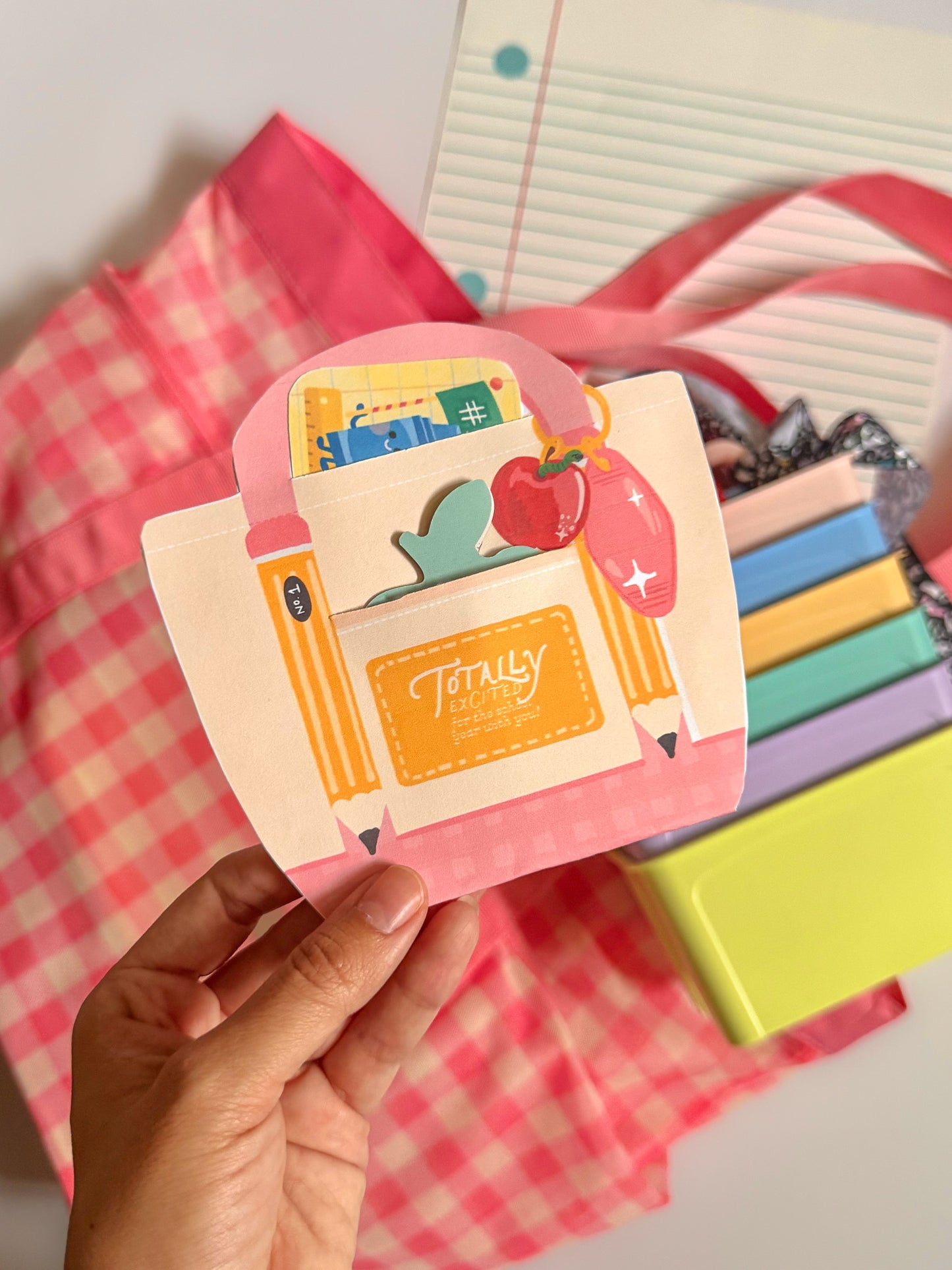 Totally Excited for the School Year Tote Gift Card Holder – Printable