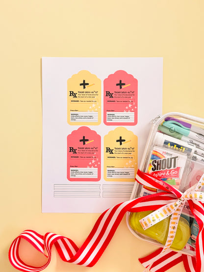 Back to School Teacher Survival Kit Tag | Printable Page